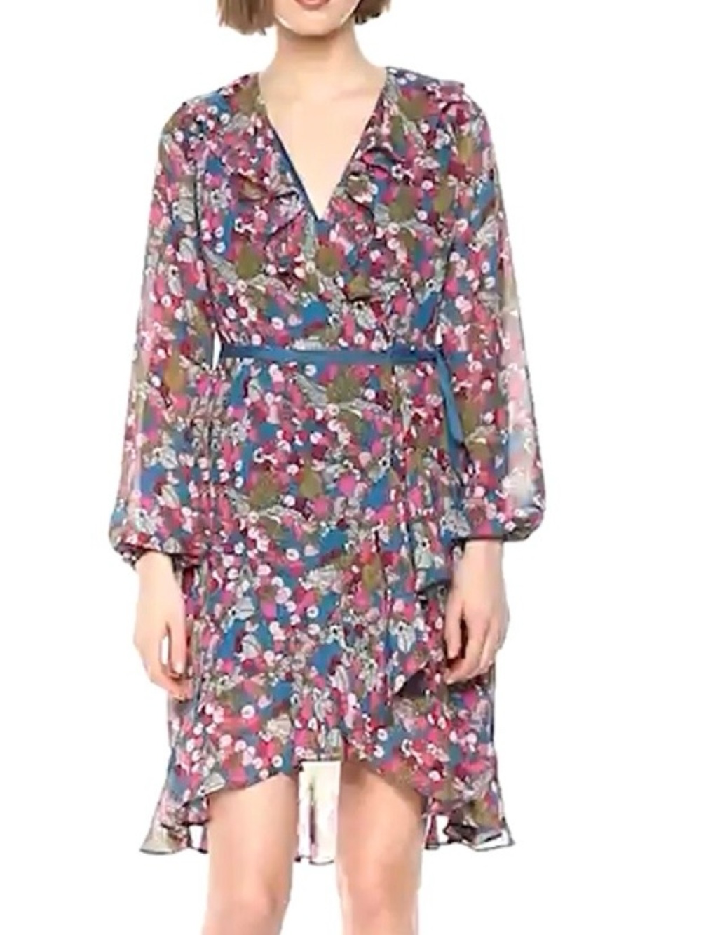 Betsey Johnson Very Cherry Chiffon Wrap Dress size 4